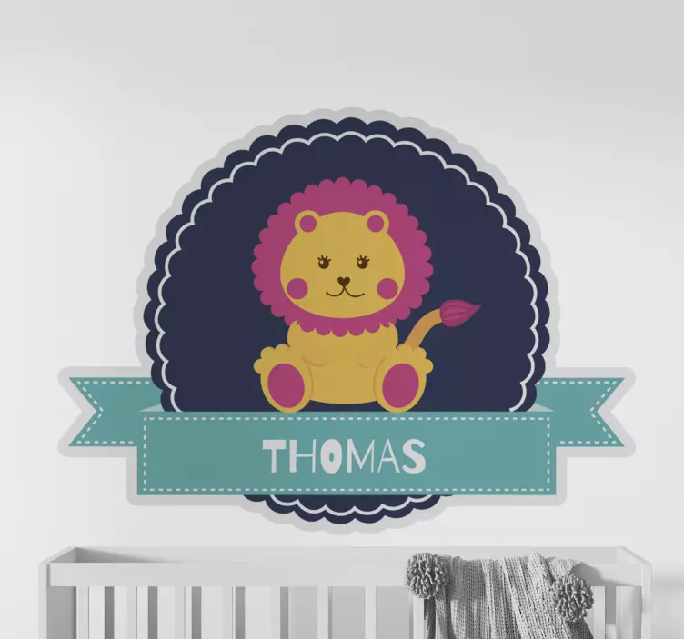 Sticker enfant design de lion mignon - TenStickers