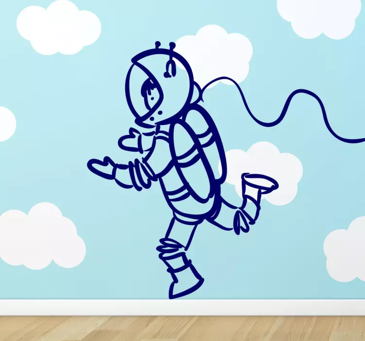 Sticker enfant dessin astronaute - TenStickers