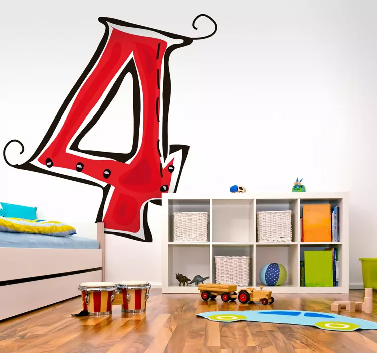 Sticker enfant dessin numero 4 - TenStickers