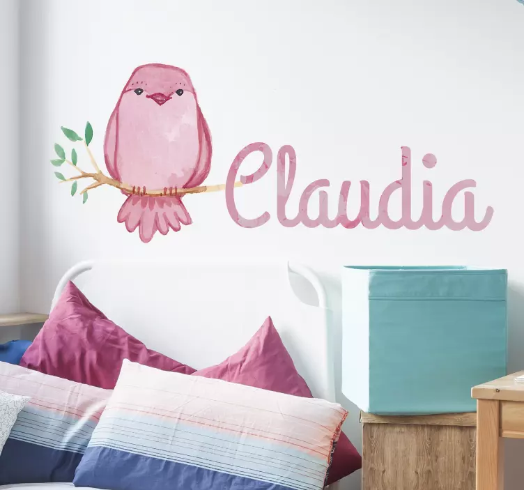 Sticker enfant dessin oiseau personnalisable - TenStickers