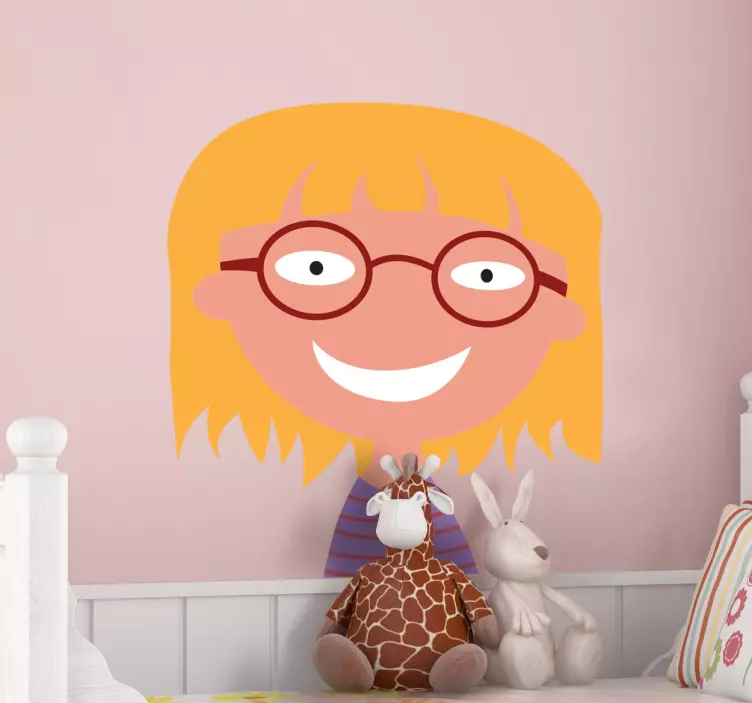 Sticker enfant fillette lunettes - TenStickers