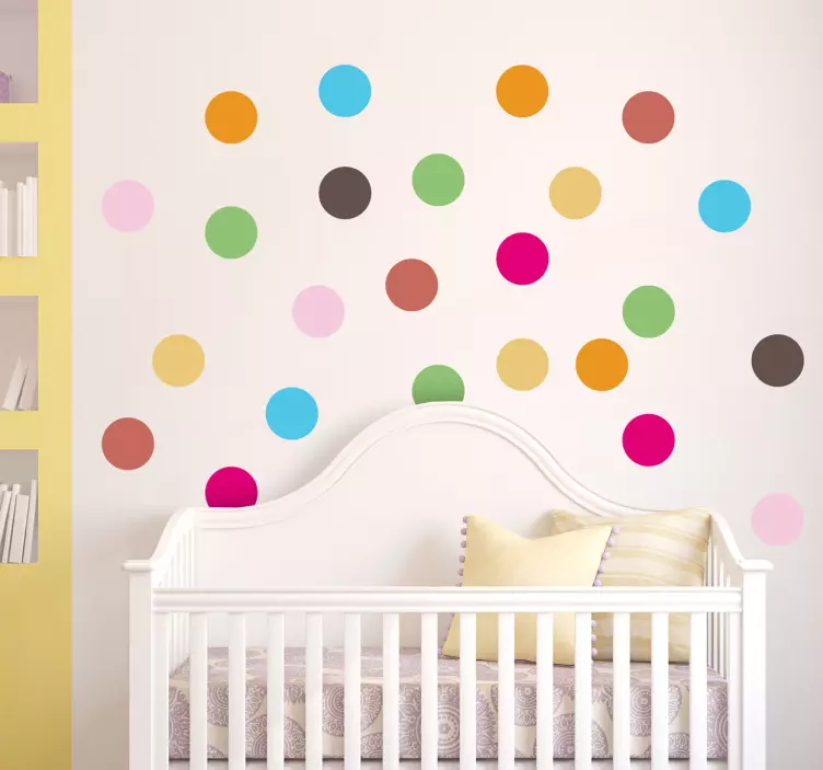 Sticker chambre bébé pack pois colorés - TenStickers