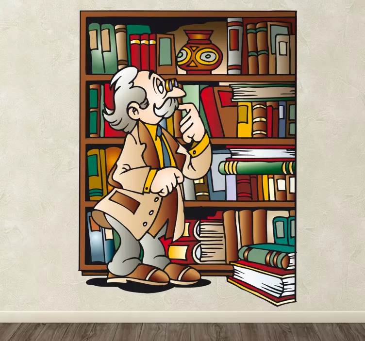 Sticker enfant librairie papy - TenStickers