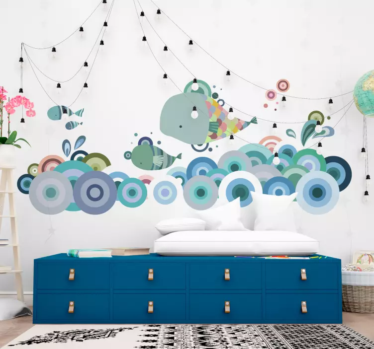 Sticker chambre enfant poissons mer - TenStickers