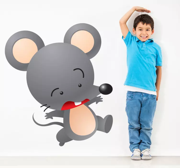 Sticker enfant souris grise - TenStickers