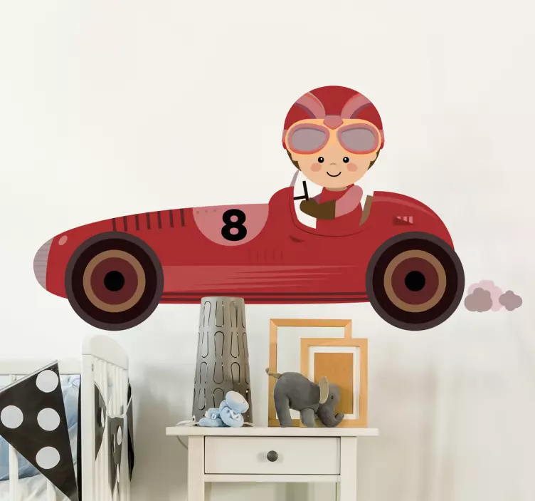 Sticker enfant voiture Formule 1 - TenStickers