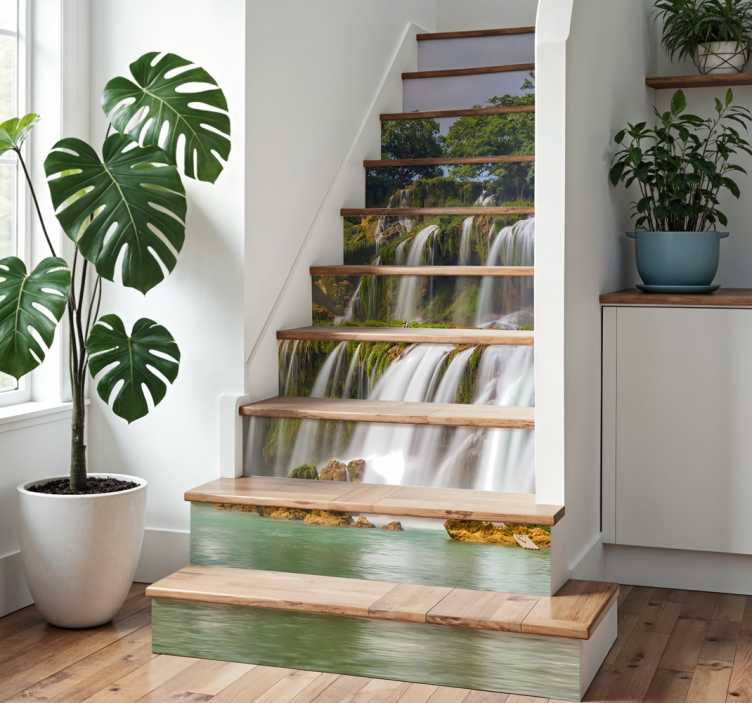 Sticker escalier cascade naturelle - TenStickers