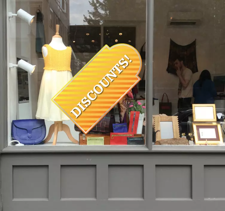 Sticker étiquette solde rayée jaune - TenStickers