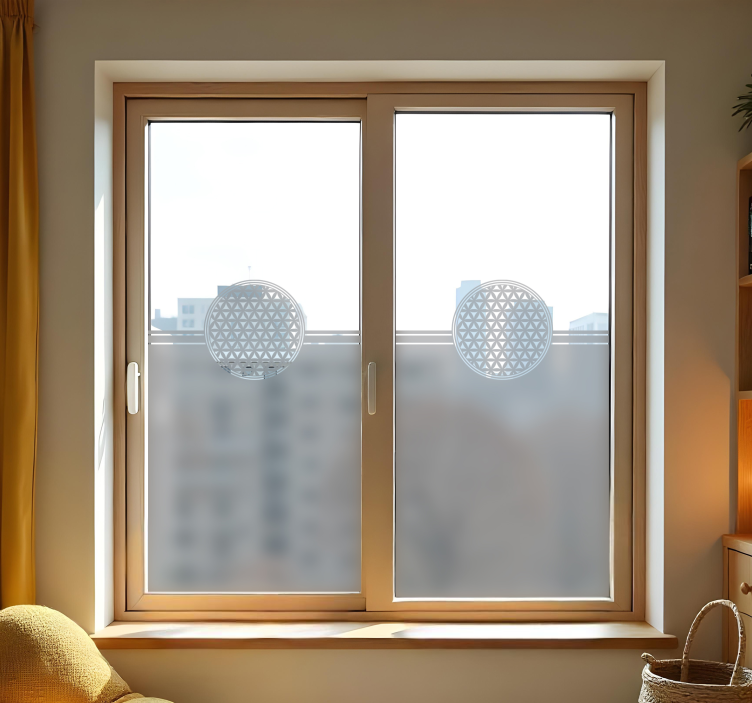 Sticker vitre mandala fleur de vie - TenStickers