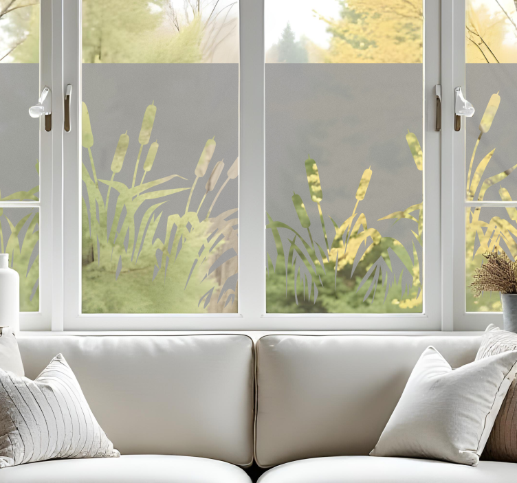 Sticker vitre roseaux et herbes - TenStickers