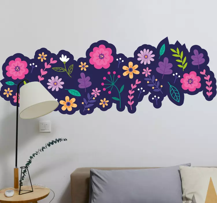 Sticker fleurs et plantes composition botanique vibrante - TenStickers