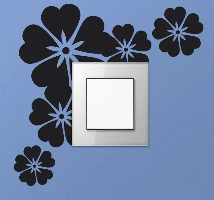 Sticker interrupteur silhouette de fleurs - TenStickers