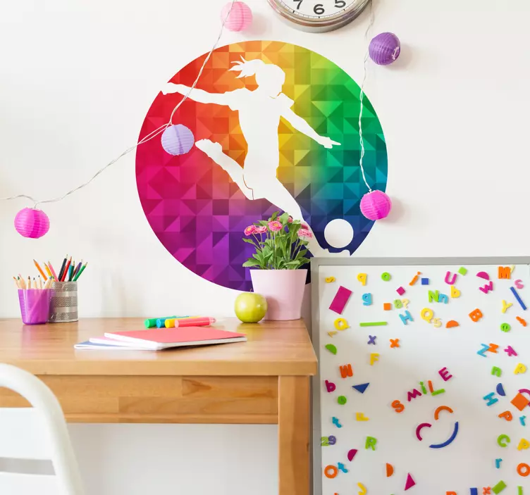 Sticker Footballeur Joueuse de football multicolore - TenStickers