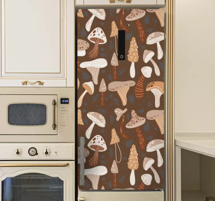 Sticker frigo motif de champignon - TenStickers