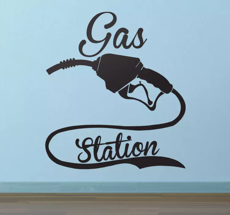 sticker mural texte gas station - TenStickers