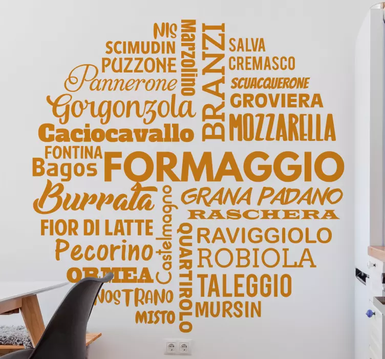 Sticker gastronomie collection fromages d'italie - TenStickers