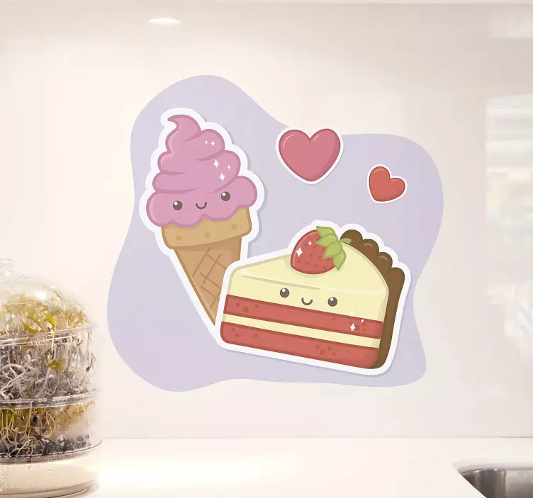 Sticker gastronomie personnages de desserts mignons - TenStickers