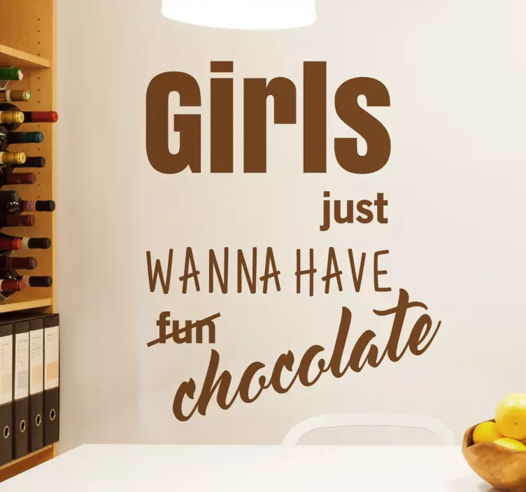 sticker girls just wanna have chocolate - TenStickers