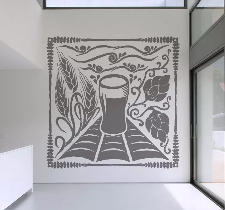 Sticker gravure bière - TenStickers