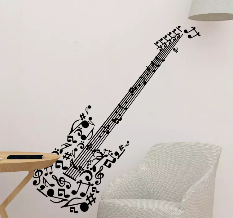 Sticker musique guitare et partition - TenStickers