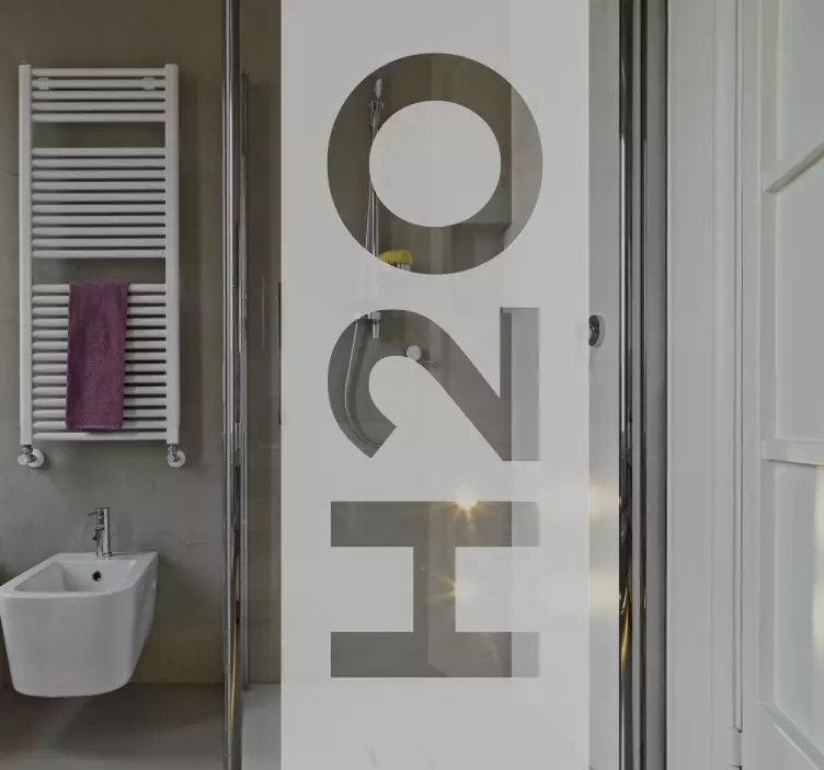 Sticker paroi de douche salle de bain H2O - TenStickers