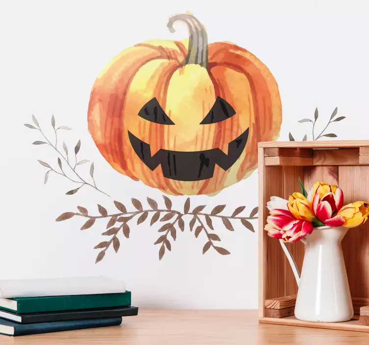 Sticker Halloween Citrouille Jack O'Lantern - TenStickers