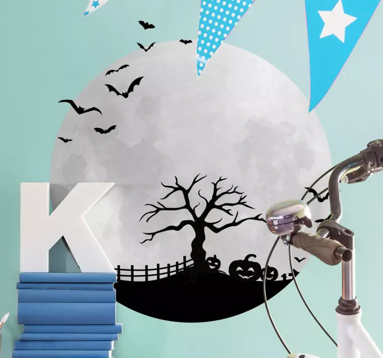 Sticker Halloween lune terrifiante - TenStickers