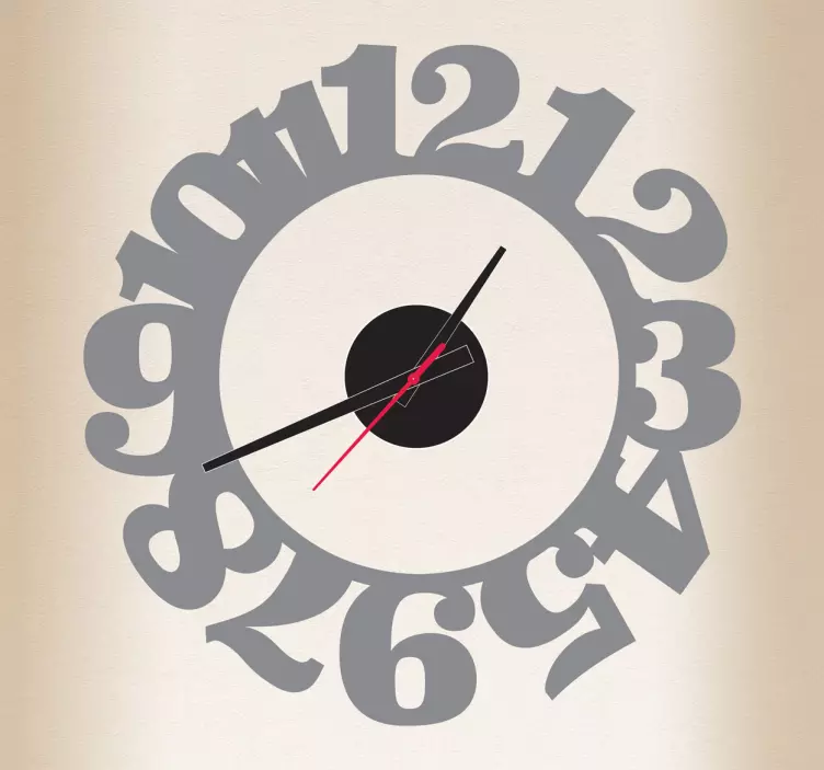 Sticker horloge chiffres accolés - TenStickers