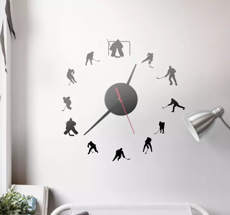 Horloge Sticker Horloge de hockey sur glace - TenStickers