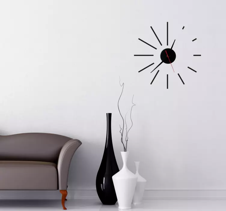 Sticker horloge spirale minimaliste - TenStickers