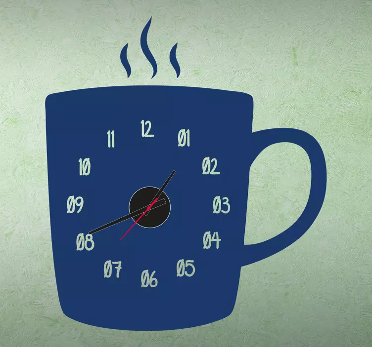 Sticker horloge tasse café - TenStickers