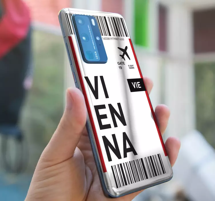 Sticker Huawei carte d'embarquement de vienne - TenStickers