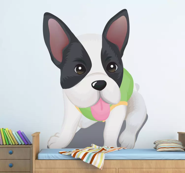 Sticker illustration chiot langue pendue - TenStickers