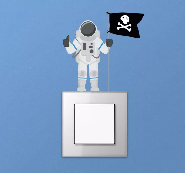 Sticker interrupteur astronaute pirate - TenStickers