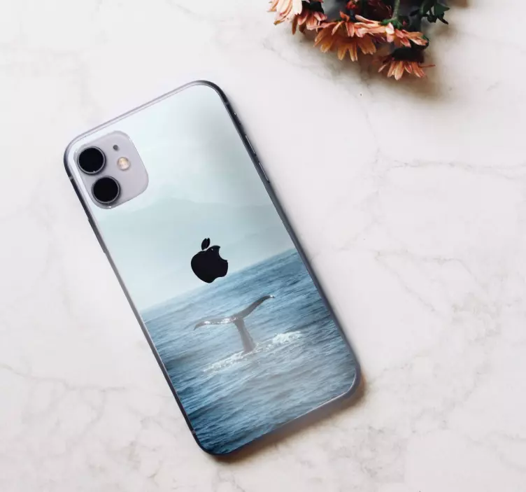 Sticker iphone éclaboussures de queue de baleine - TenStickers