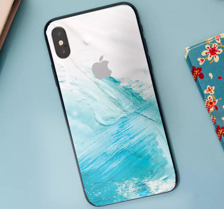 Sticker iphone mélange de vagues aqua - TenStickers