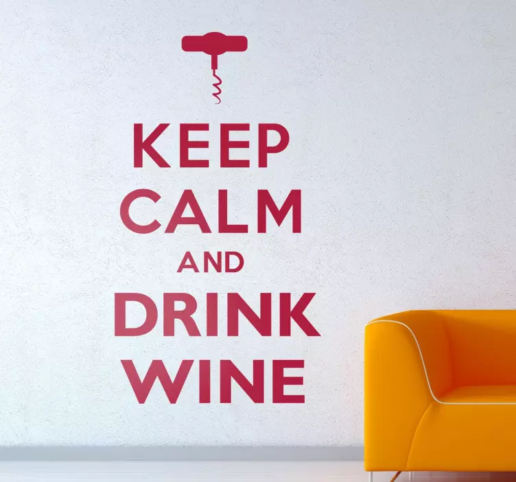 Sticker keep calm drink wine - TenStickers