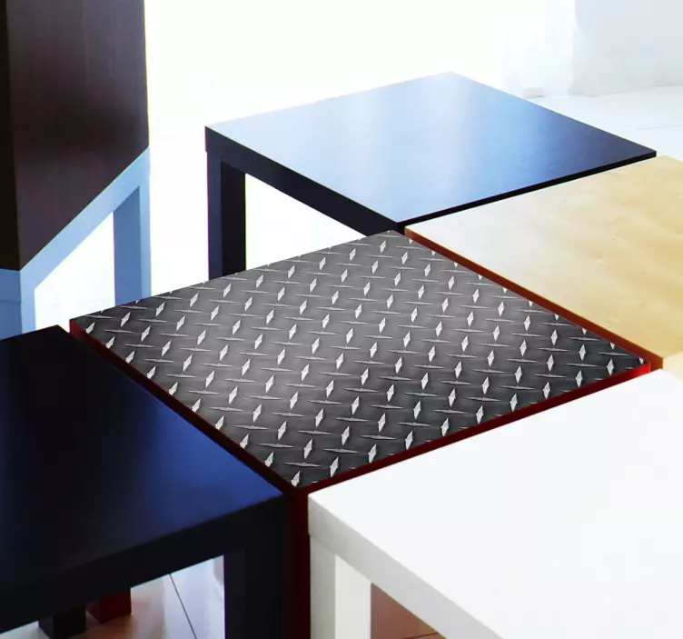 Sticker meuble Ikea LACK effet métal - TenStickers