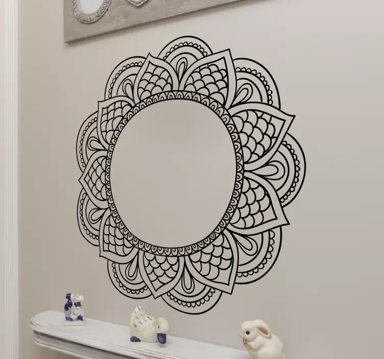 sticker mandala ornement monochrome - TenStickers