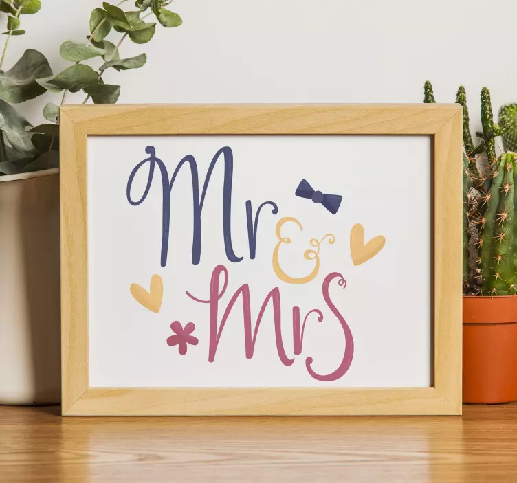 Sticker mariage m. Et mme design - TenStickers