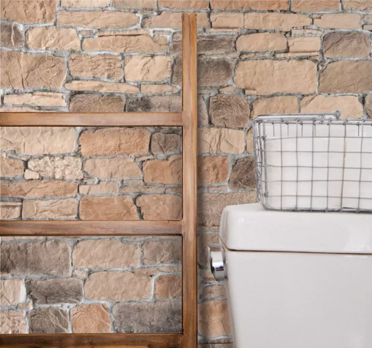 Sticker salle de bain finition en pierre rustique - TenStickers
