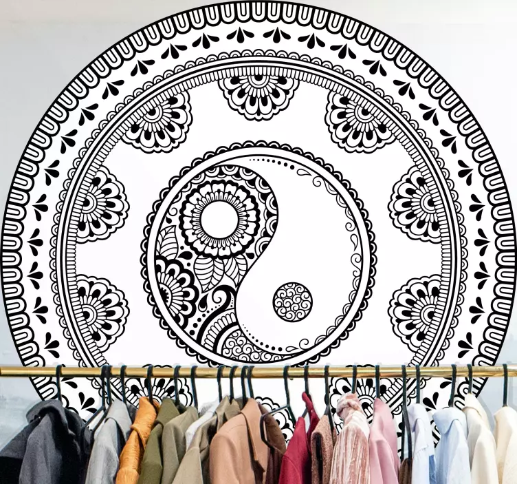 Sticker politique et religion mandala yin yang - TenStickers