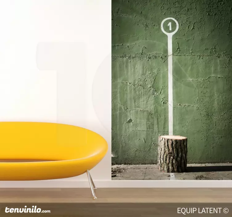 Sticker monde marqueur de souche d'arbre - TenStickers