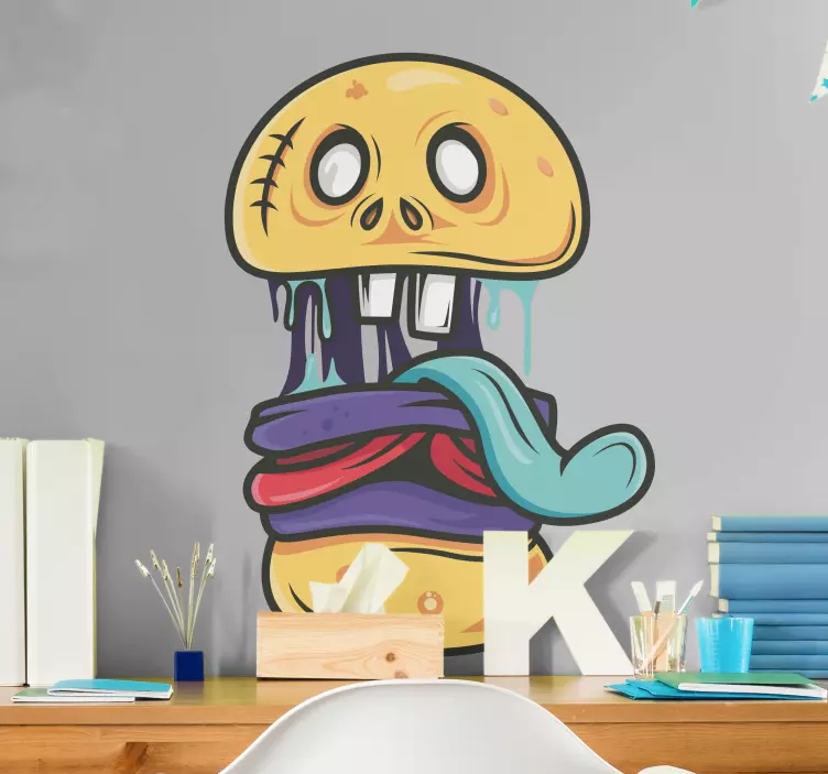 Sticker monstre créature de dessin animé amusante - TenStickers