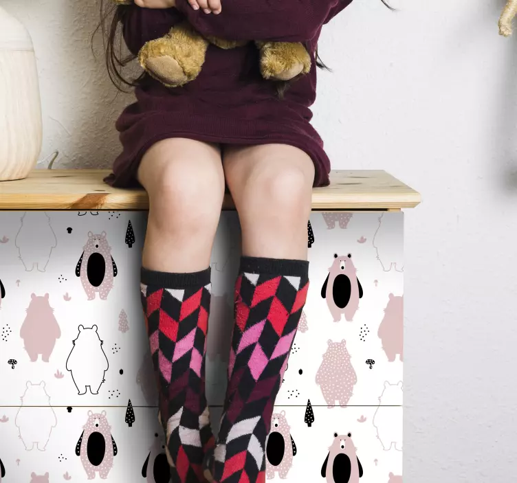 Sticker motif d'ours charmant - TenStickers