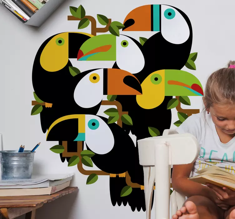 Sticker Animaux oiseaux tropicaux  - TenStickers