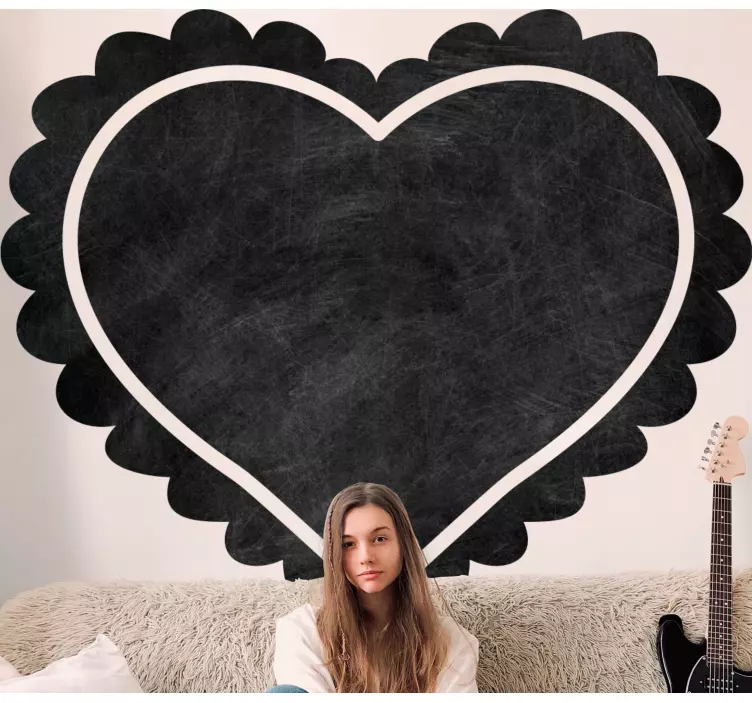 Stickers Ardoise Forme fraîche de feuille de coeur - TenStickers