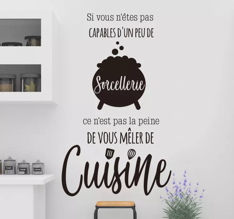Sticker citation Colette sorcellerie et cuisine - TenStickers