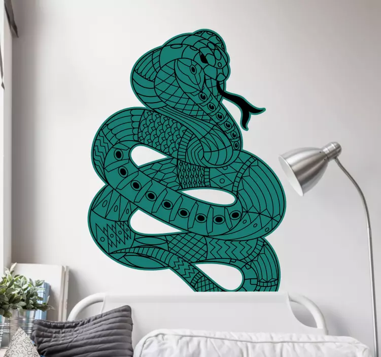 Sticker mural dinosaure motif de serpent complexe - TenStickers