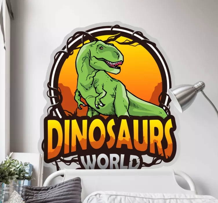 Sticker mural dinosaure scène d'aventure dinosaure - TenStickers